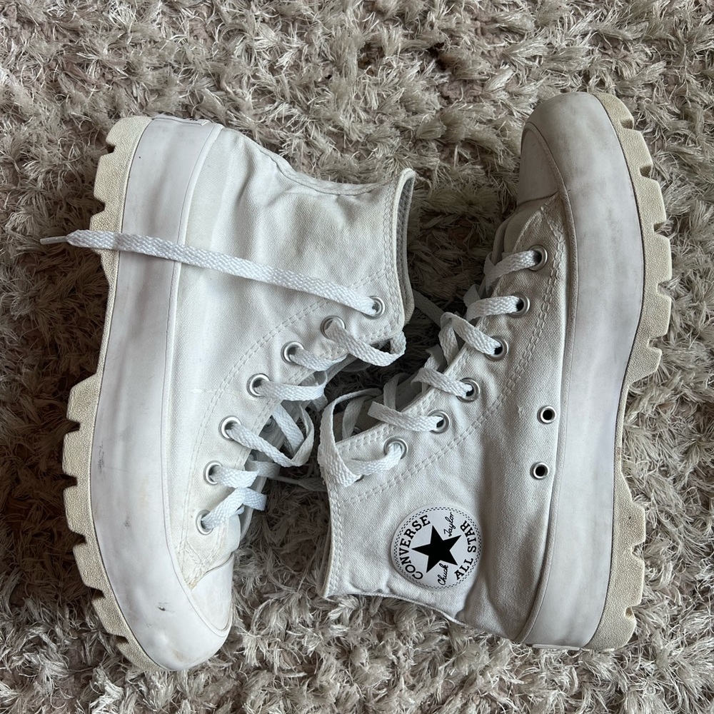 Converse All Star White High-Top Platform Sneakers